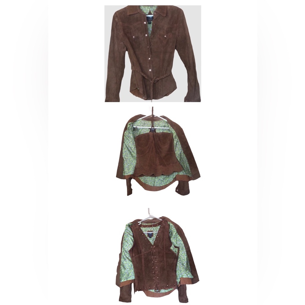 3 Pc. Maximize Wilson leather set jacket sleeveless top corset top Sm rare
